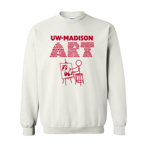 Gildan Heavy Blend Crew Neck White Sweatshirt