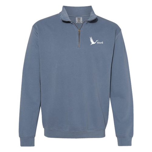 Comfort Colors Quarter Zip Sweatshirt -- Blue Jean