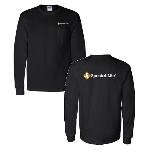 Gildan Long Sleeve Pocket Tee -- Black