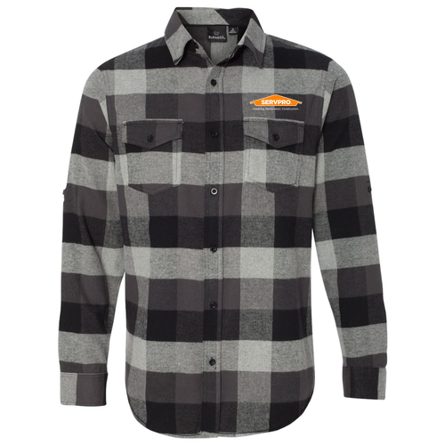 Burnside Yarn Dyed Long Sleeve Flannel Shirt -- Black / Grey