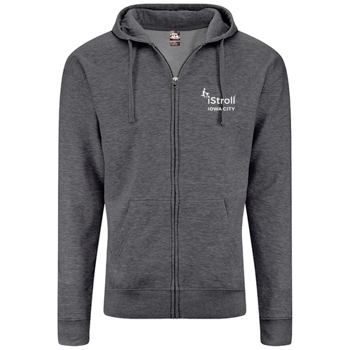 J America BTB Fleece Full Zip Hood -- Charcoal Heather