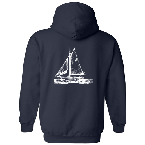 Gildan Heavy Blend Hooded Sweatshirt -- Navy (White INK)