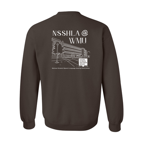 NSSLHA @ WMU Gildan Heavy Blend Crew Neck Sweatshirt -- Dark Chocolate