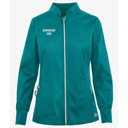 Embroidered Uniform Advantage Butter-Soft STRETCH Women's Scrubs Zip Front Jacket -- Teal