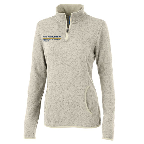 Charles River Womens Heathered Fleece Pullover -- Oatmeal Heather