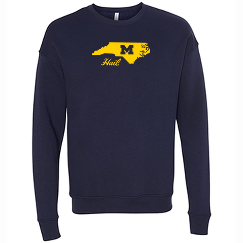 Bella Canvas Soft Drop Shoulder Fleece Crewneck Sweatshirt -- Navy