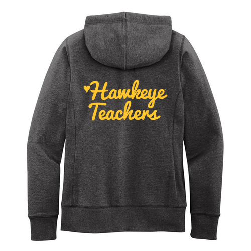 Hawkeye Teachers District Women's Re-Fleece Full-Zip Hoodie -- Charcoal Heather