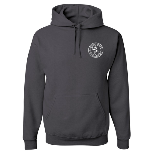 Jerzees 8 oz 50/50 Nublend Adult Hooded Sweatshirt -- Charcoal Grey SCREEN PRINTED