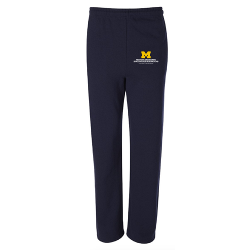 Mens/Unisex Jerzees Open Bottom Sweatpants w. Pockets -- J. Navy, Stacked Logo