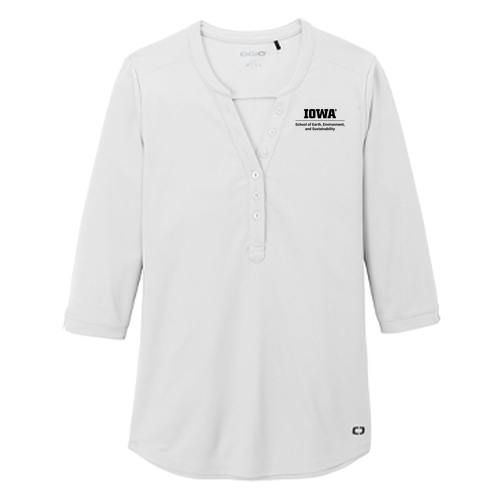 Embroidered OGIO Ladies Jewel Henley -- Bright White