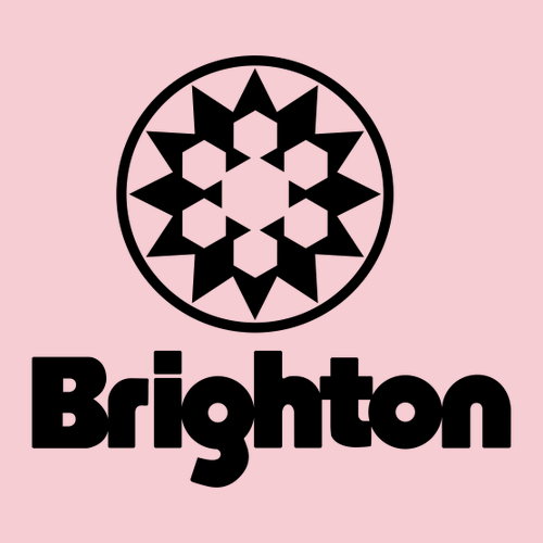 Brighton Logo 2 Black Ink -- Short Sleeve Light Pink