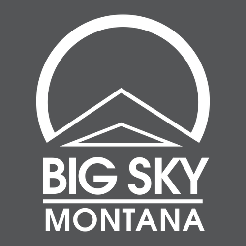 Big Sky Montana Logo 2 White Ink -- Crewneck Sweatshirt Asphalt