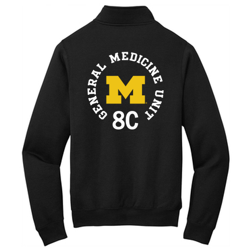 Mens/Unisex Port and Company Core Fleece Quarter-Zip Pullover Sweatshirt -- Jet Black
