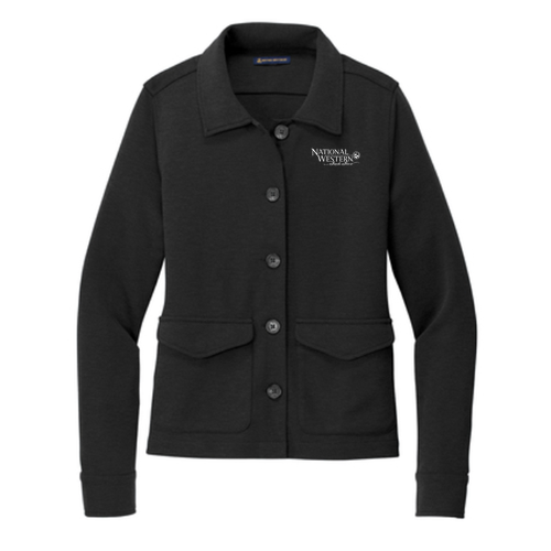 Brooks Brothers Women's Mid-Layer Stretch Button Jacket -- Black Heather