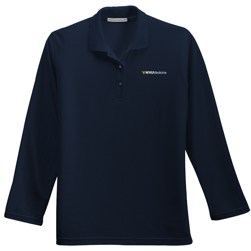 Port Authority Ladies Long Sleeve Silk Touch Sport Shirt -- Navy