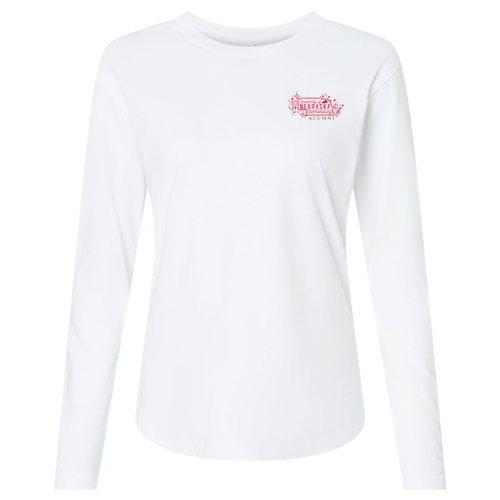 Next Level Women's Cotton Relaxed Long Sleeve T-Shirt -- White
