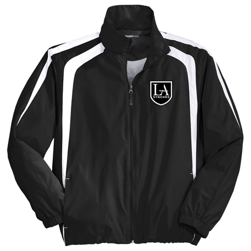 Sport Tek Colorblock Raglan Jacket -- Black/ White