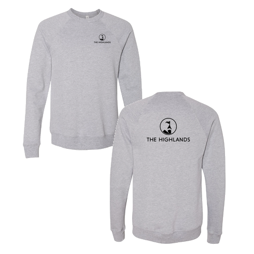 The Highlands Logo 2 Black Ink -- Raglan Sweatshirt  Athletic Heather