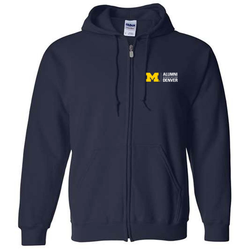 Gildan Full Zip Hooded Sweatshirt -- Navy