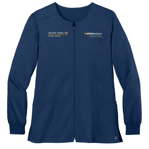Wonderwink Womens Premiere Flex Full-Zip Scrub Jacket -- Navy