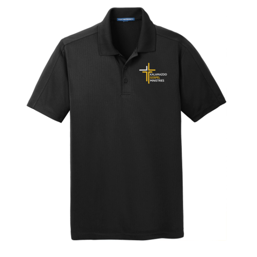 KGM Port Authority Diamond Jacquard Polo -- Black