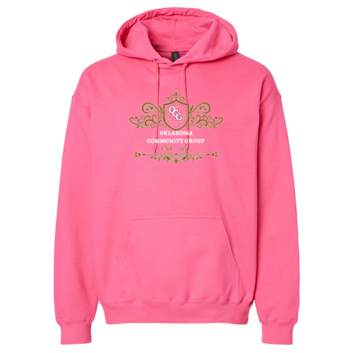 Gildan Adult Softstyle Fleece Pullover Hooded Sweatshirt -- Pink Lemonade