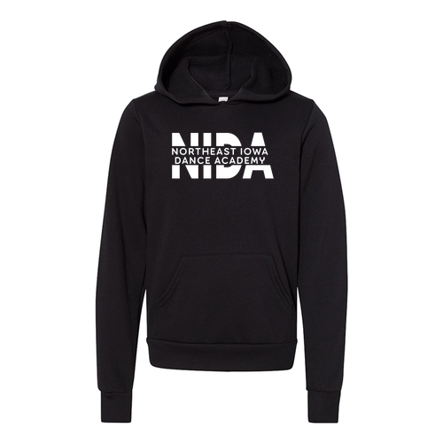 Bella Canvas Youth Sponge Fleece Hooded Sweatshirt -- Black