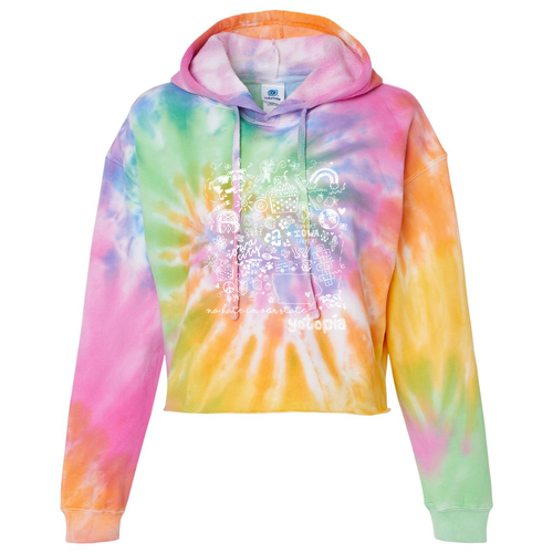 Colortone Tie-Dyed Crop Hooded Sweatshirt -- Eternity