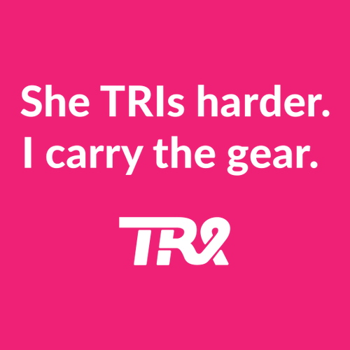 She TRIs Harder... T-Shirt -- Pink