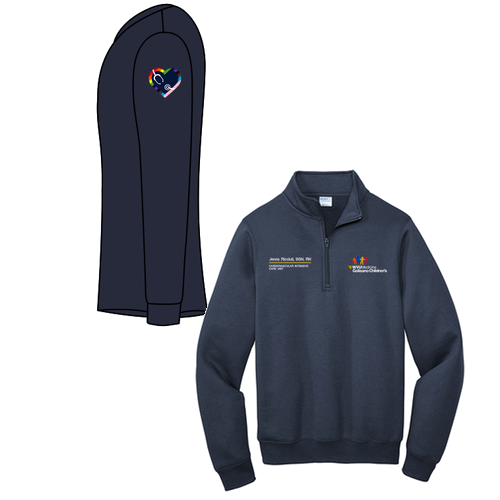 Gender Care Heart Port and Company Core Fleece Quarter-Zip Pullover Sweatshirt -- Navy