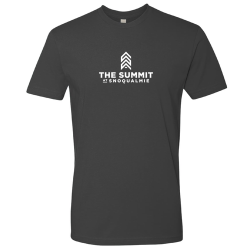 The Summit at Snoqualmie Logo 1 White Ink -- Short Sleeve Heavy Metal