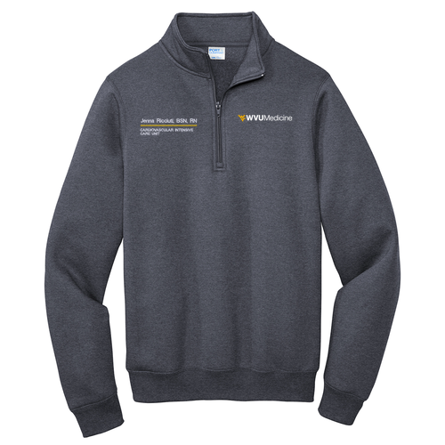 Port and Company Core Fleece Quarter-Zip Pullover Sweatshirt -- Heather Navy