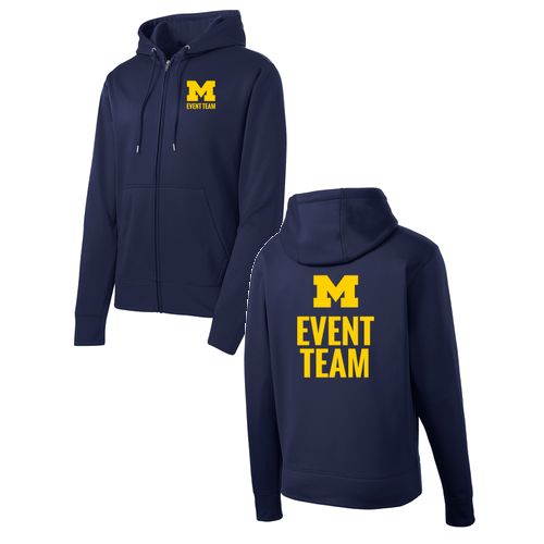 Mens/Unisex Sport Tek Sport Wicking Fleece Full Zip Hooded Jacket -- Navy