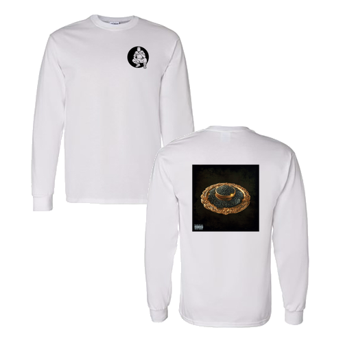 Caviar Gildan Heavy Cotton Longsleeve Basic T-Shirt -- White
