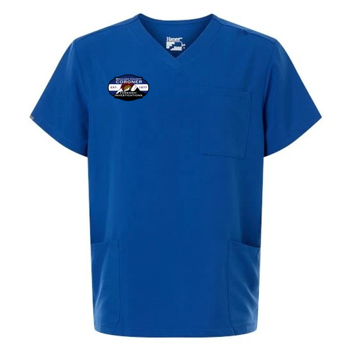 Hanes Men's V-Neck 3 Pocket Scrub Top -- Royal Blue