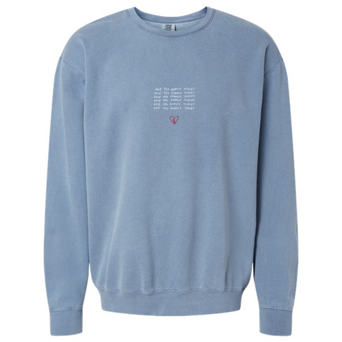 Comfort Colors Lightweight Adult Ringspun Crewneck Sweatshirt -- Blue Jean