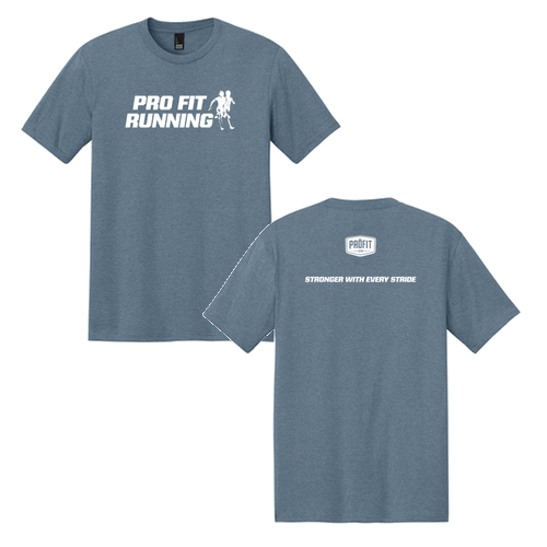 District Made Mens Perfect Tri Crew Tee -- Flint Blue Heather