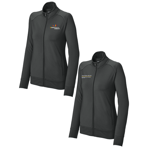 Sport-Tek Ladies Sport-Wick Stretch Full-Zip Cadet Jacket -- Charcoal Grey