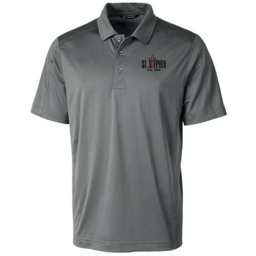 Cutter & Buck Prospect Textured Stretch Men's Short Sleeve Polo -- Elemental Grey