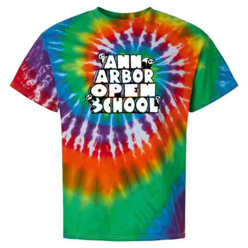 Tie-Dyed Multi-Color Spiral Short Sleeve T-shirt -- Michelangelo