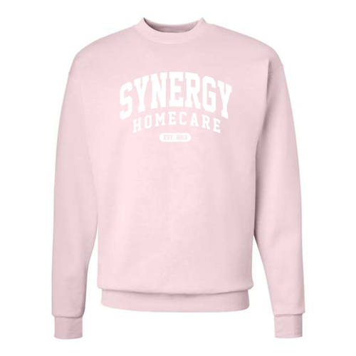 Hanes EcoSmart Crewneck Sweatshirt -- Pale Pink