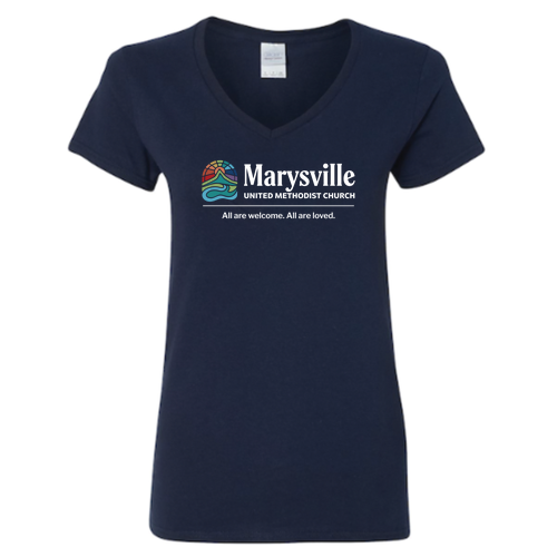 Gildan Heavy Cotton Ladies' V-Neck Tee -- Navy