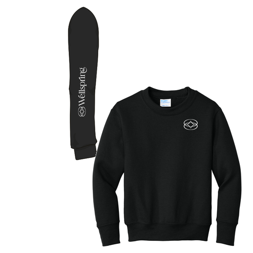 Port & Co Youth Core Fleece Crewneck Sweatshirt -- Jet Black