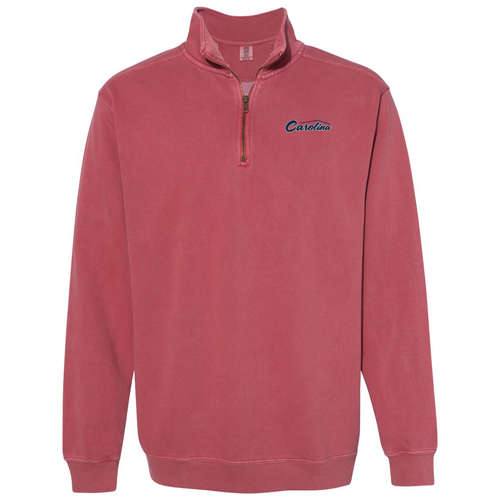Comfort Colors Unisex Garment-Dyed Quarter-Zip Sweatshirt -- Crimson