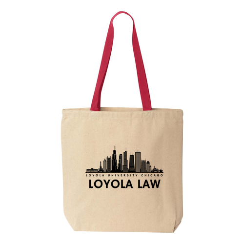 [HIDE] Liberty Bags Canvas Tote with Contrasting Handles -- Natural / Red
