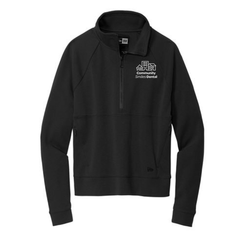 Embroidered Logo: Ladies New Era STS Half Zip -- Black