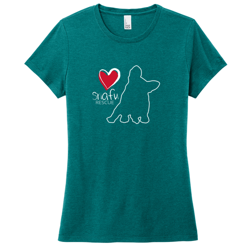 District Womens Perfect Tri Tee -- Heathered Teal