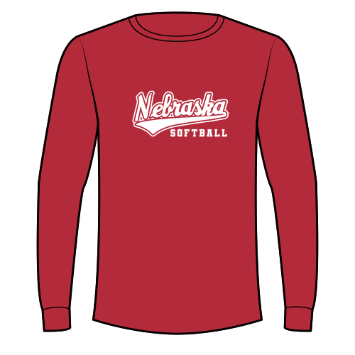 Nebraska Softball Adult Long Sleeve Tee