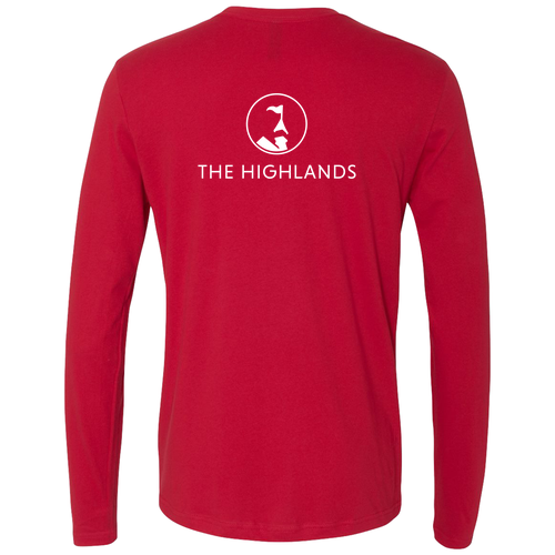 The Highlands Logo 2 White Ink -- Long Sleeve Red