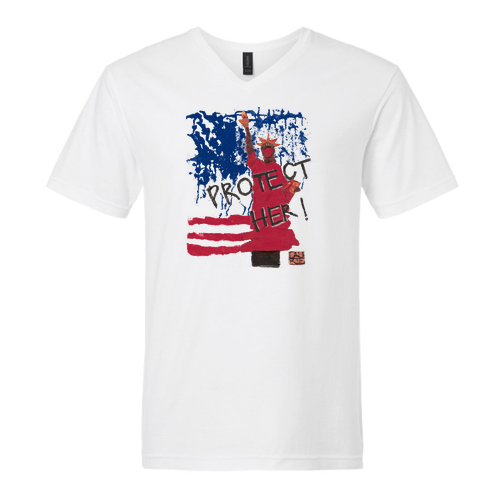 Gildan Adult V-Neck T-Shirt -- White